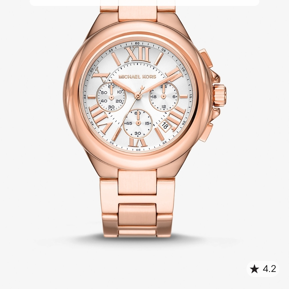 Michael Kors Camilla Women's Watch in Rose Gold and White